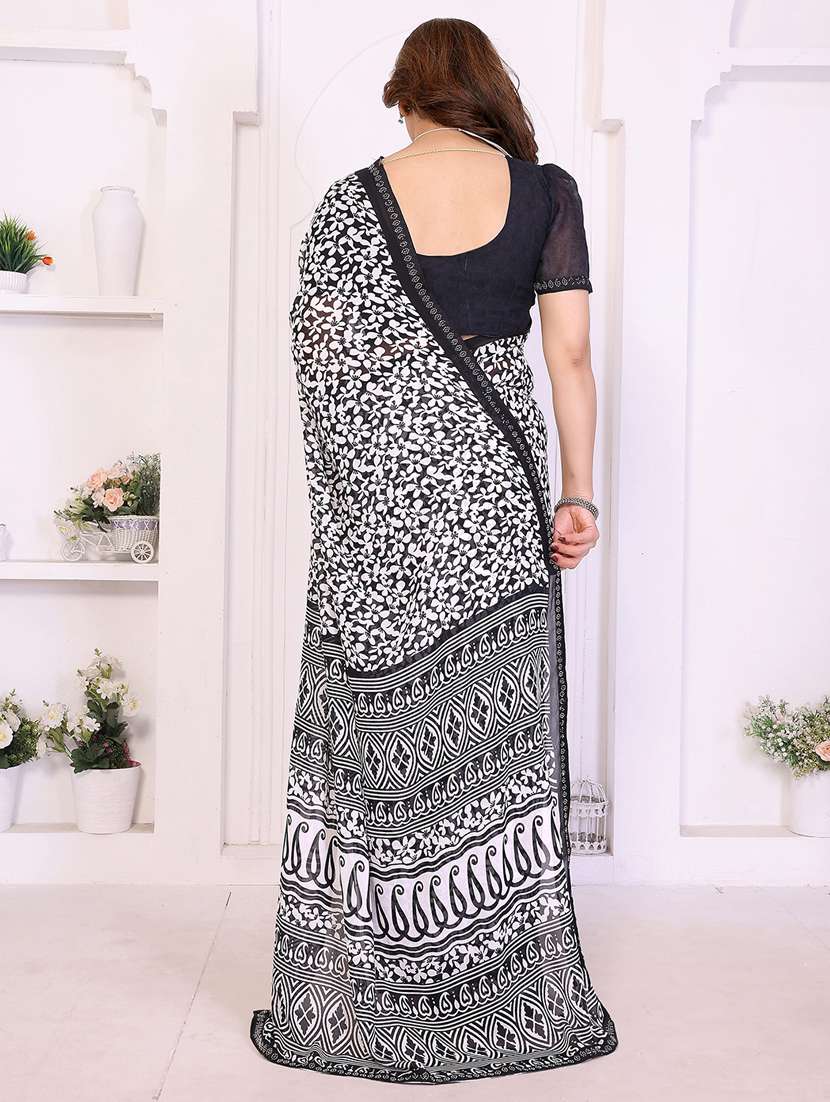 women printed casual wear saree with blouse - 22385008 -  Standard Image - 3