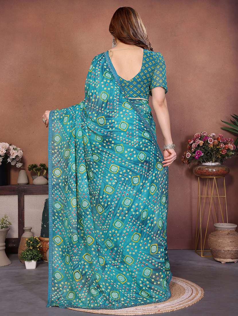 women printed casual wear saree with blouse - 22385021 -  Standard Image - 3