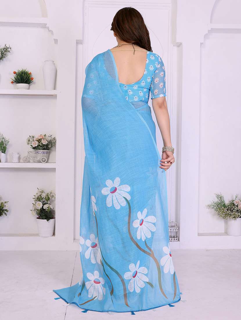 women printed casual wear saree with blouse - 22385052 -  Standard Image - 3