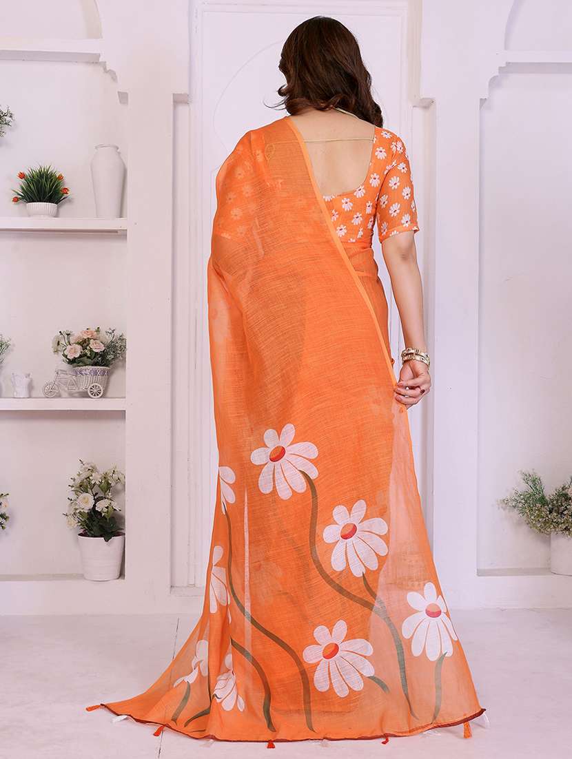 women printed casual wear saree with blouse - 22385055 -  Standard Image - 3
