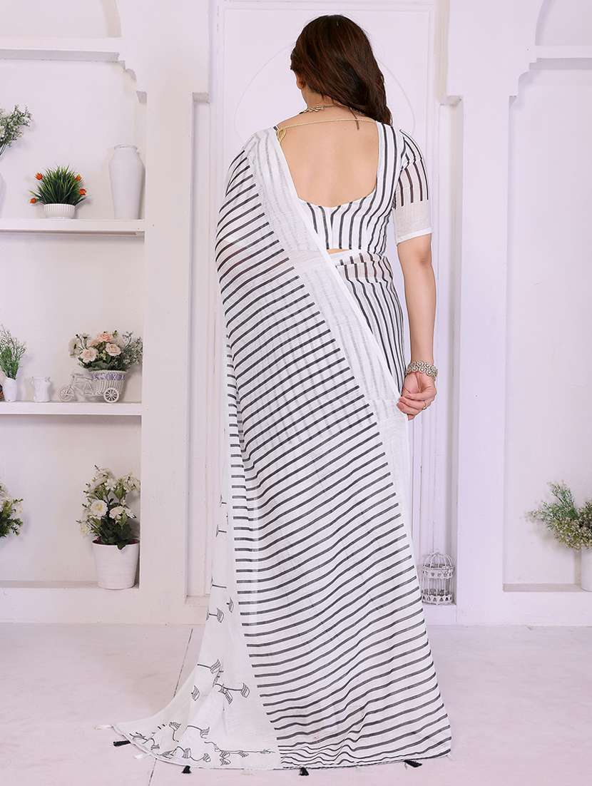 women printed casual wear saree with blouse - 22385059 -  Standard Image - 3