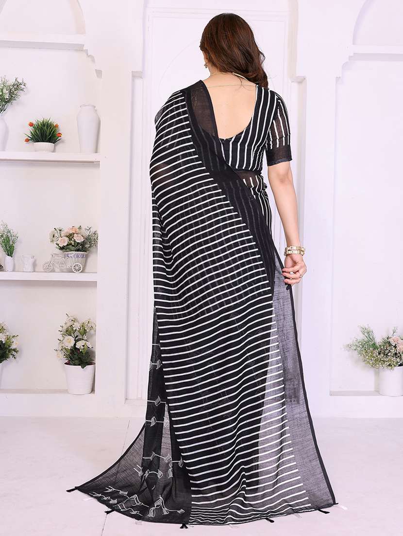 women printed casual wear saree with blouse - 22385060 -  Standard Image - 3