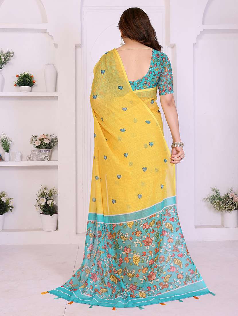women printed casual wear saree with blouse - 22385061 -  Standard Image - 3
