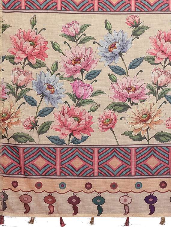 women printed casual wear saree with blouse - 22385062 -  Standard Image - 5