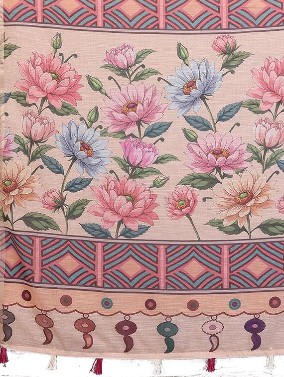 women printed casual wear saree with blouse - 22385064 -  Standard Image - 5