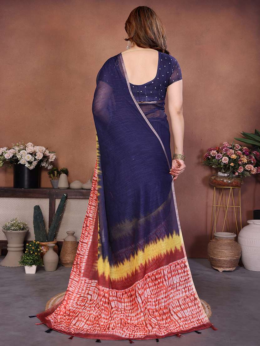 women printed casual wear saree with blouse - 22385066 -  Standard Image - 3