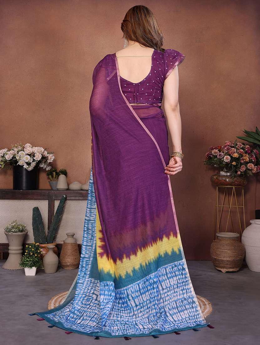 women printed casual wear saree with blouse - 22385068 -  Standard Image - 3