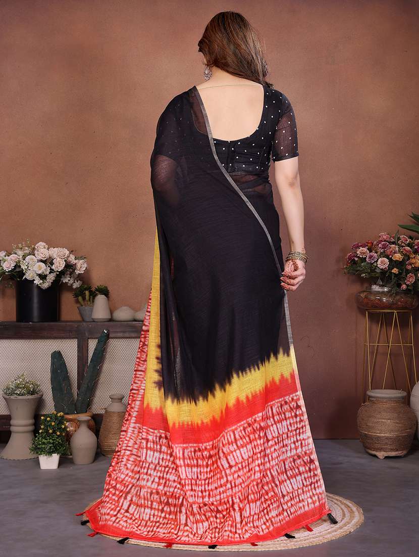 women printed casual wear saree with blouse - 22385069 -  Standard Image - 3