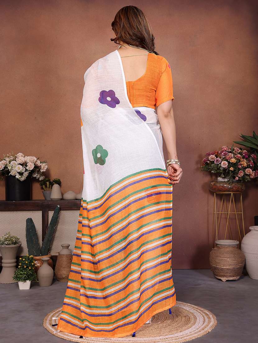 women printed casual wear saree with blouse - 22385074 -  Standard Image - 3
