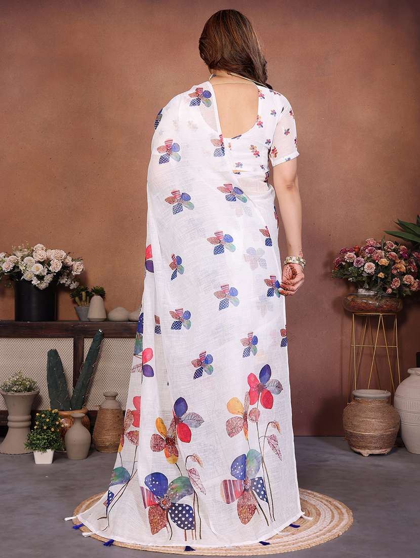 women printed casual wear saree with blouse - 22385076 -  Standard Image - 3