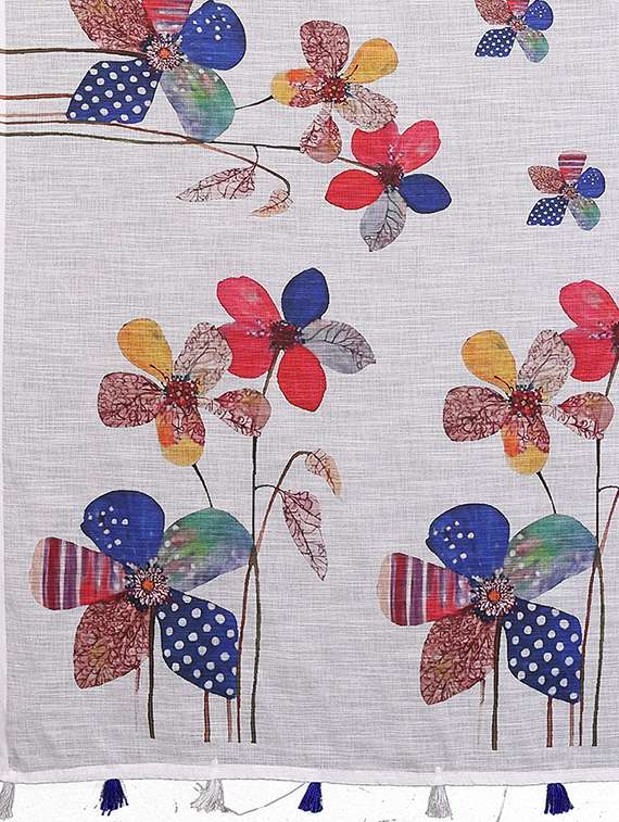 women printed casual wear saree with blouse - 22385076 -  Standard Image - 5