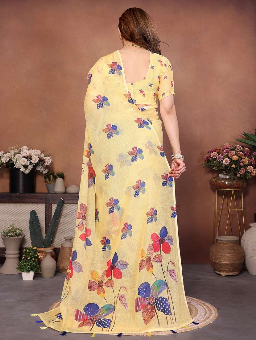 women printed casual wear saree with blouse - 22385077 -  Standard Image - 3