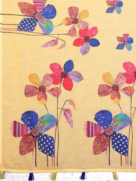 women printed casual wear saree with blouse - 22385077 -  Standard Image - 5