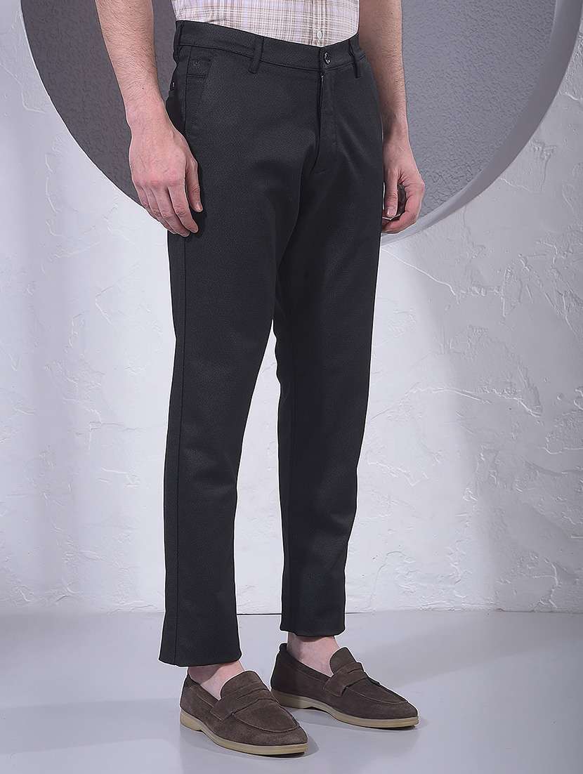 men solid mid rise chinos casual trouser - 22385080 -  Standard Image - 3