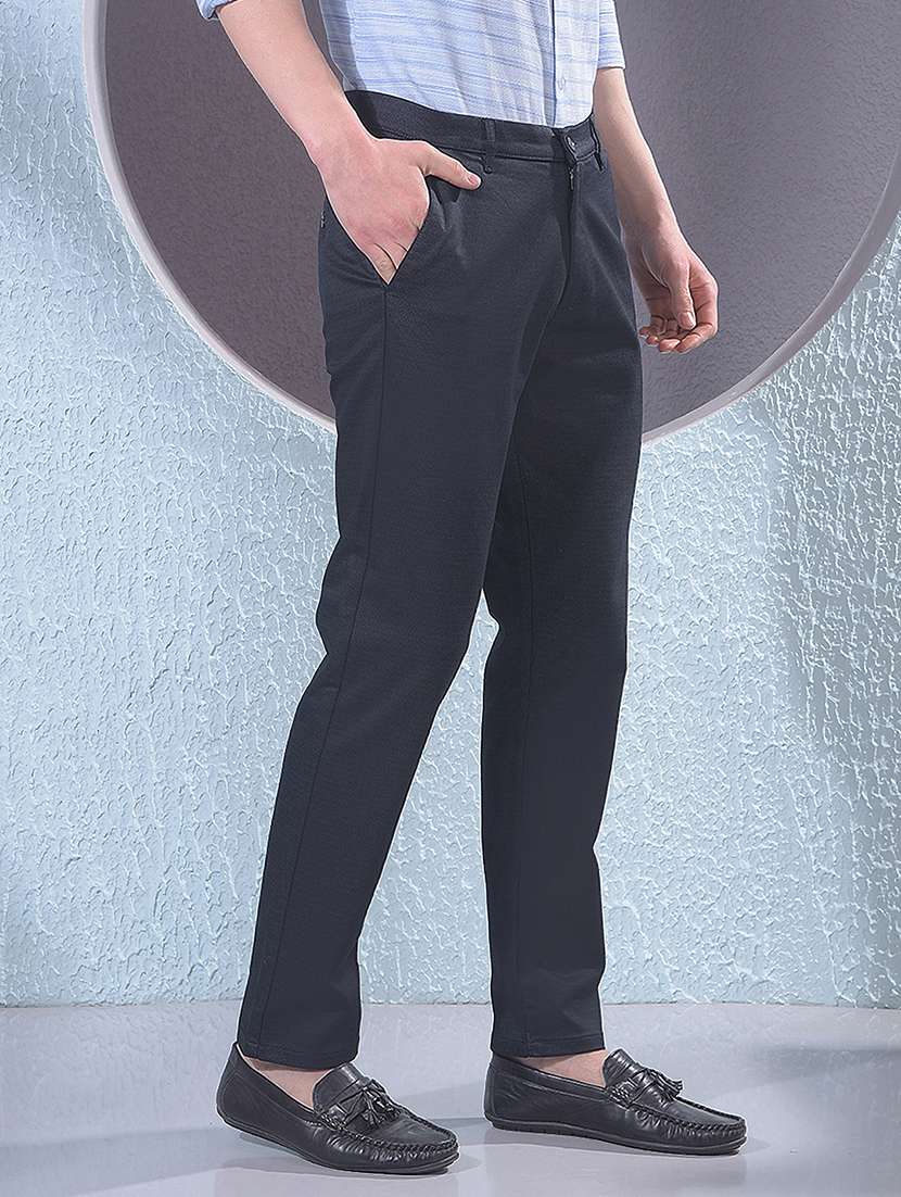 men solid mid rise chinos casual trouser - 22385081 -  Standard Image - 3