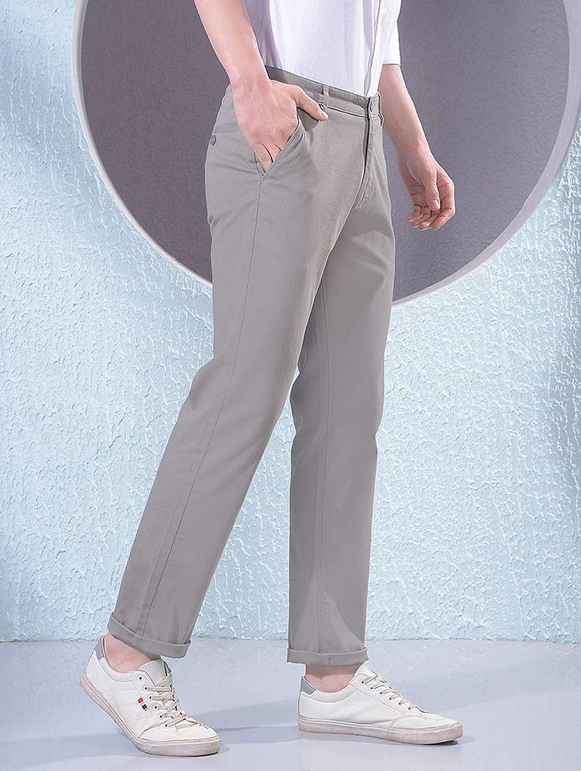 men solid mid rise chinos casual trouser - 22385082 -  Standard Image - 3