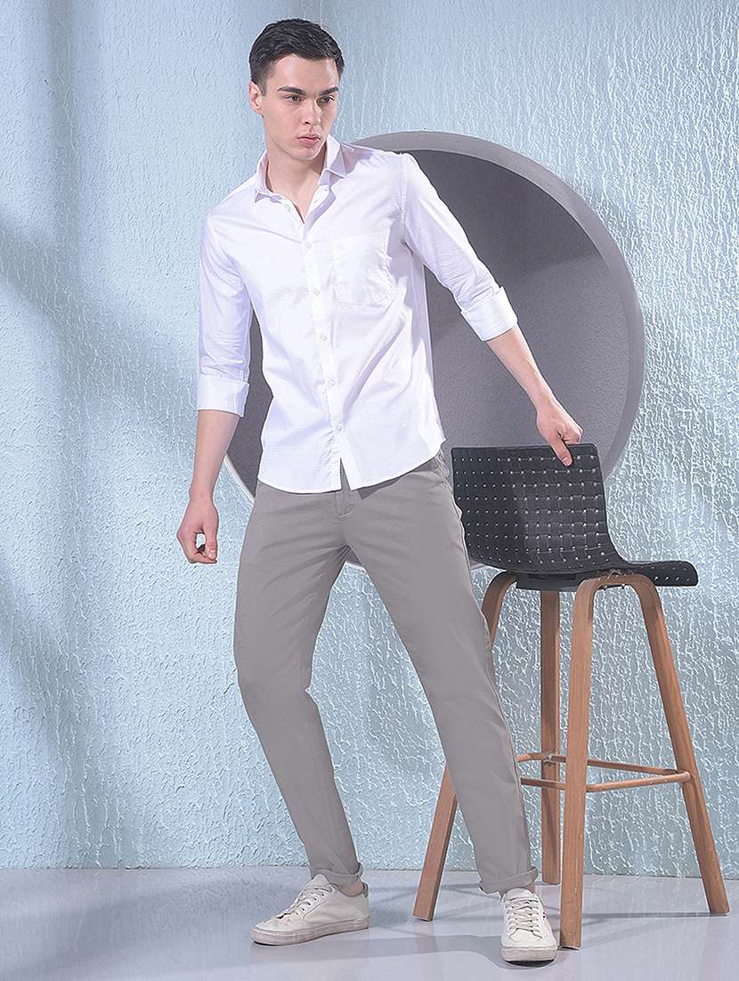 men solid mid rise chinos casual trouser - 22385082 -  Standard Image - 5