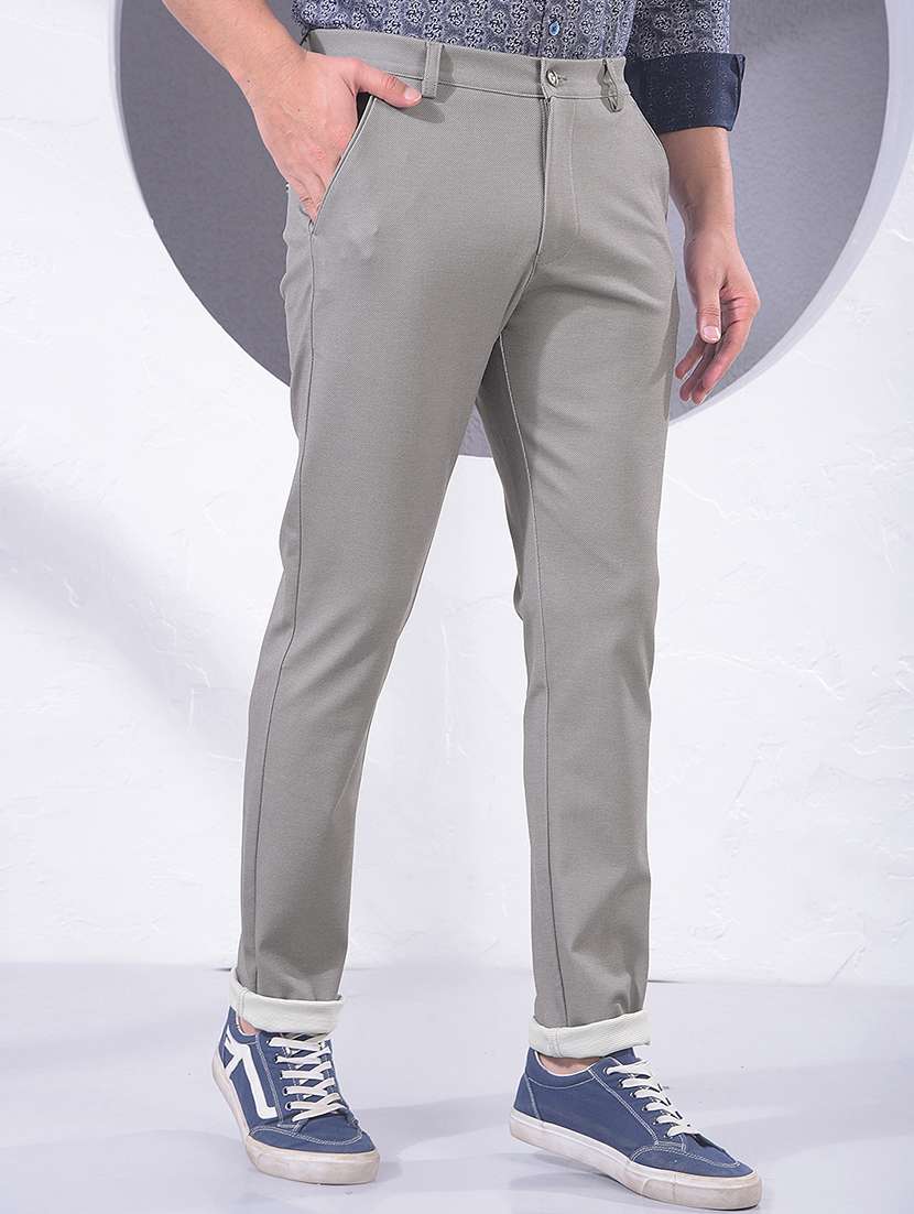 men solid mid rise chinos casual trouser - 22385102 -  Standard Image - 3