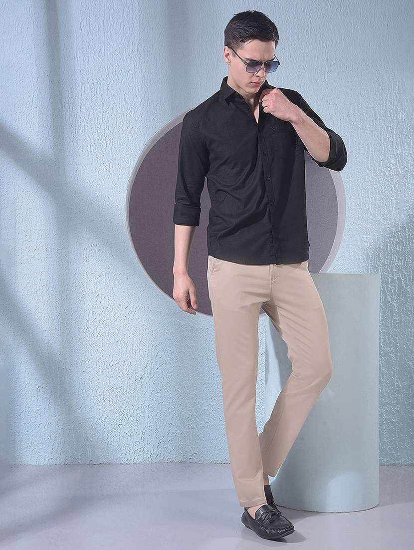 men solid mid rise chinos casual trouser - 22385103 -  Standard Image - 5