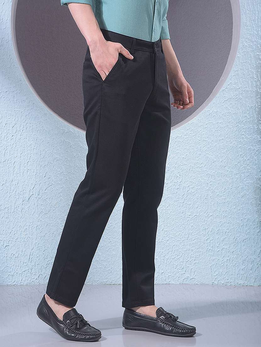 men solid mid rise chinos casual trouser - 22385105 -  Standard Image - 3