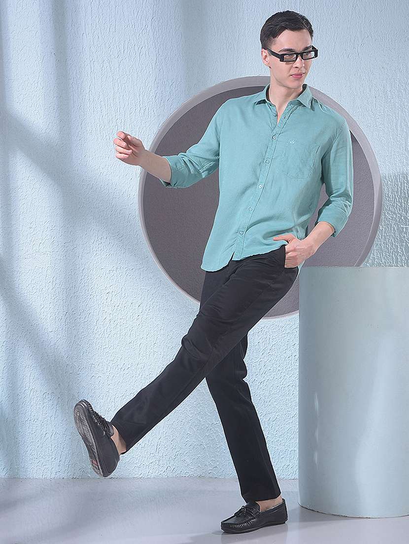 men solid mid rise chinos casual trouser - 22385105 -  Standard Image - 5