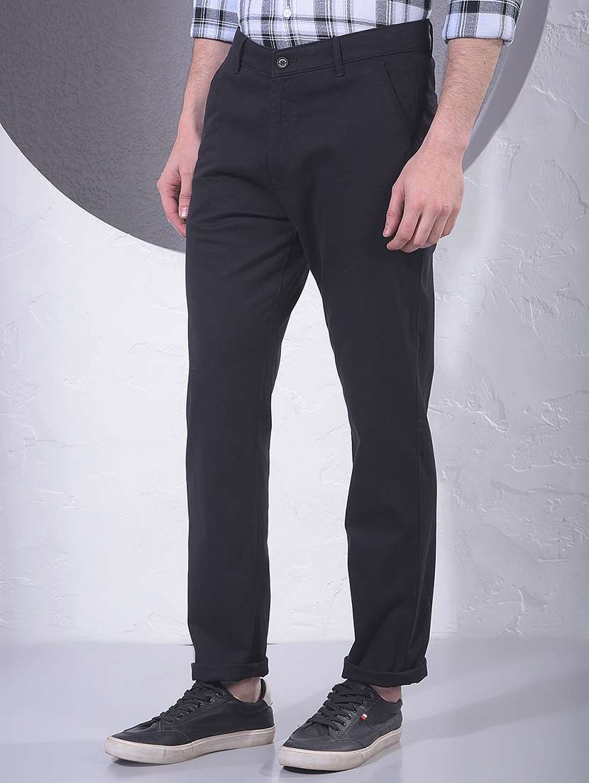 men solid mid rise chinos casual trouser - 22385111 -  Standard Image - 3