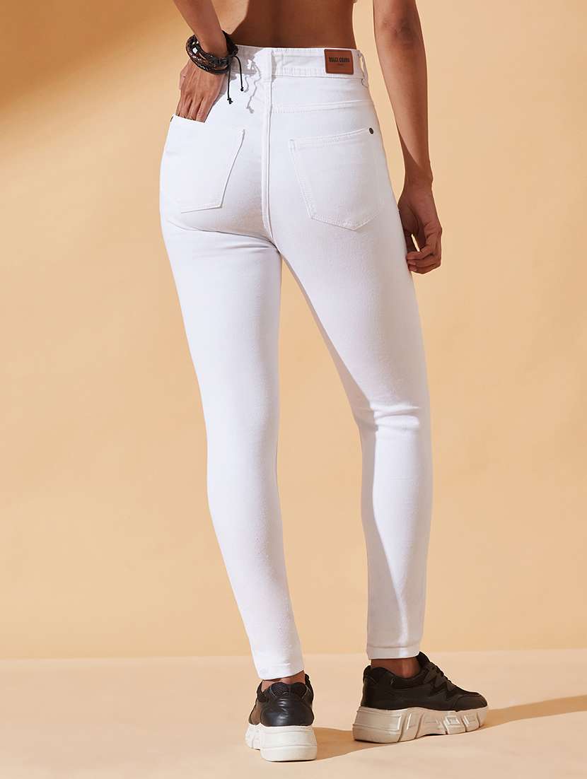 women solid high rise skinny jeans - 22385148 -  Standard Image - 3