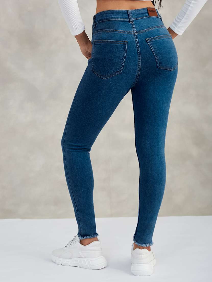 women solid high rise skinny jeans - 22385187 -  Standard Image - 3