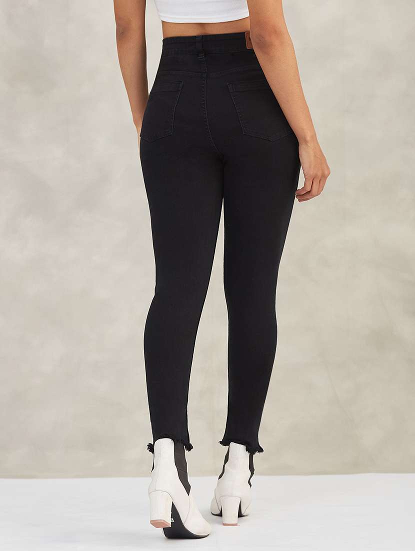 women solid high rise skinny jeans - 22385188 -  Standard Image - 3