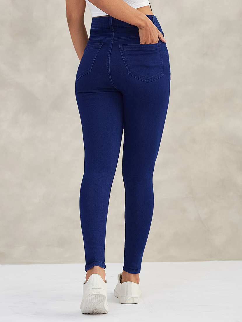 women solid high rise skinny jeans - 22385192 -  Standard Image - 3