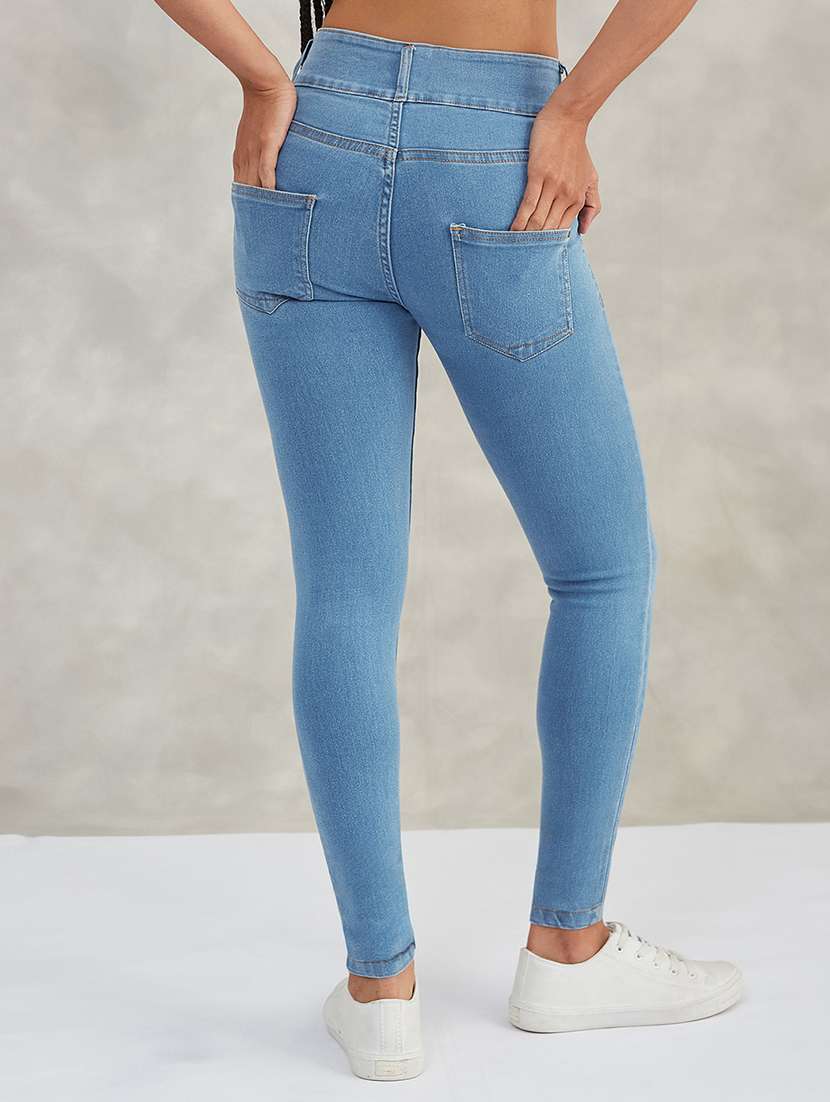 women solid high rise skinny jeans - 22385203 -  Standard Image - 3