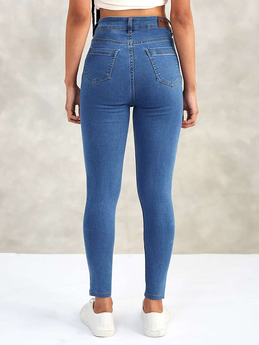 women solid high rise skinny jeans - 22385206 -  Standard Image - 3