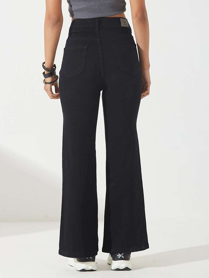 women solid high rise bootcut jeans - 22385218 -  Standard Image - 3