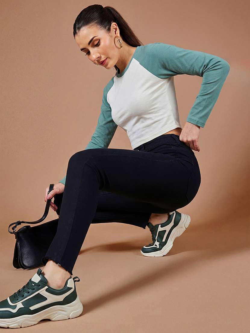 women solid high rise skinny jeans - 22385232 -  Standard Image - 3