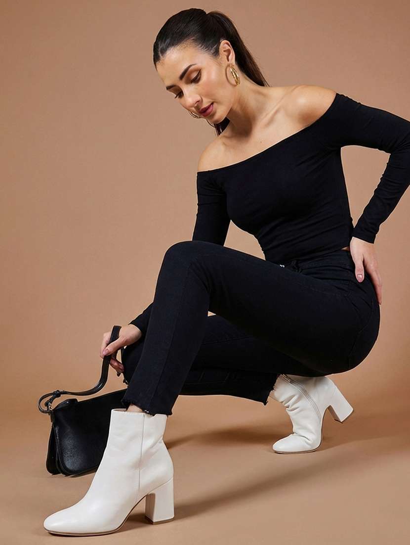 women solid high rise skinny jeans - 22385233 -  Standard Image - 3
