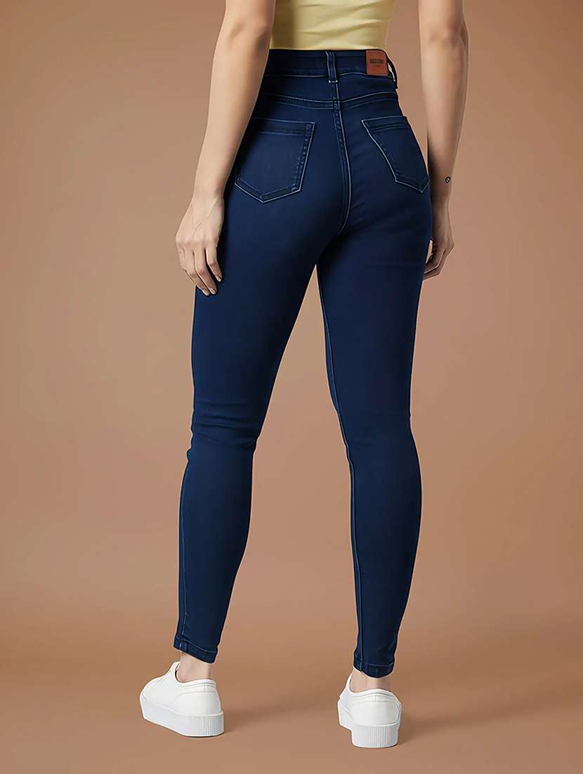 women solid high rise skinny jeans - 22385235 -  Standard Image - 3