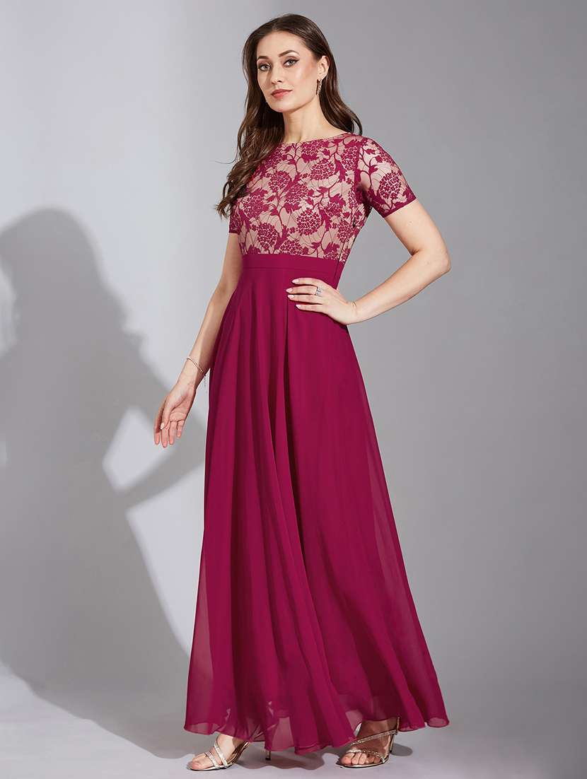 women short sleeve lace fit & flare dress - 22385278 -  Standard Image - 3