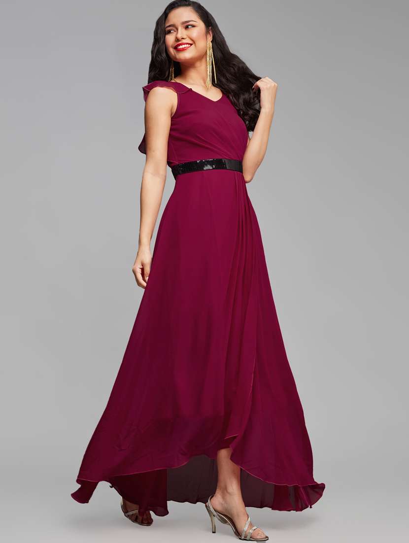 women solid cap sleeve fit & flare dress - 22385286 -  Standard Image - 3