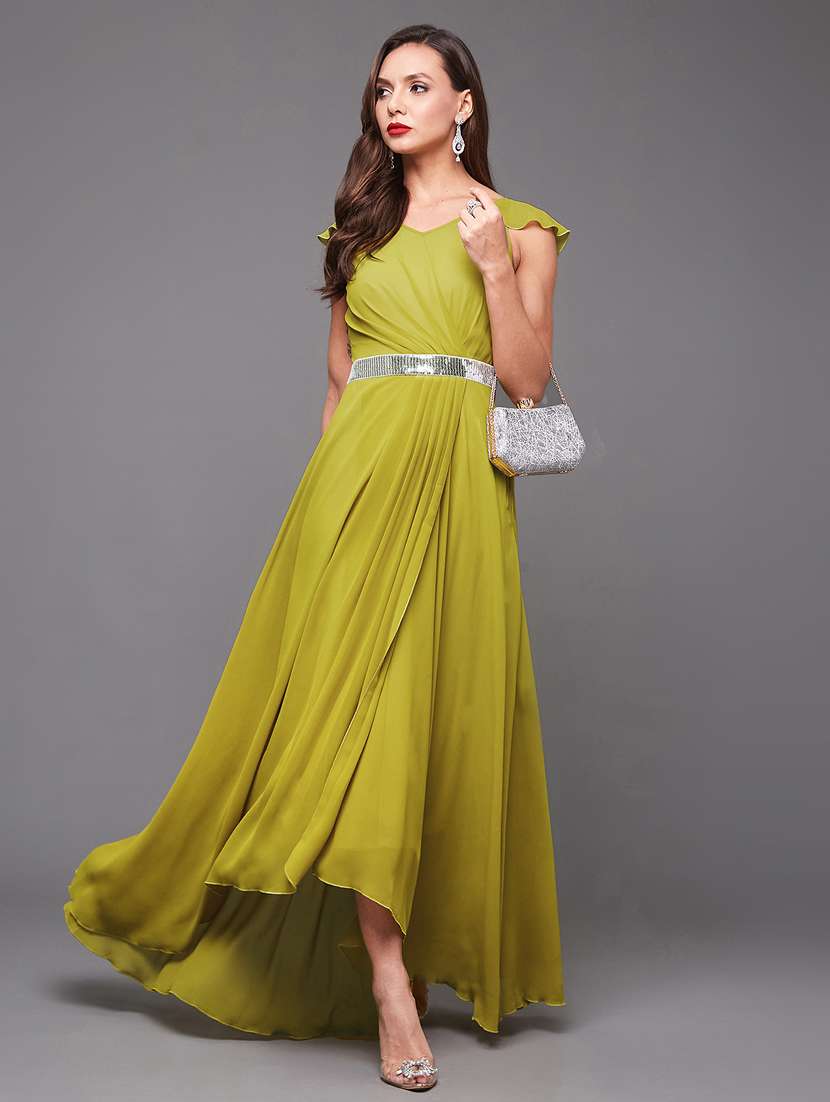 women emebllished cap sleeve fit & flare dress