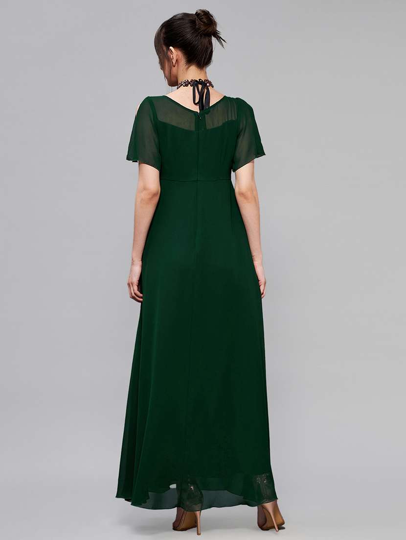 women embroidered flared sleeve fit & flare dress - 22385288 -  Standard Image - 3