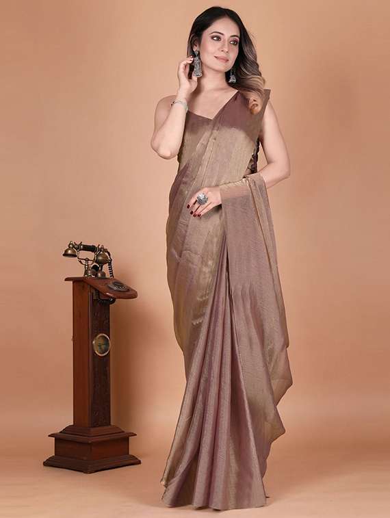 women solid plain saree with blouse