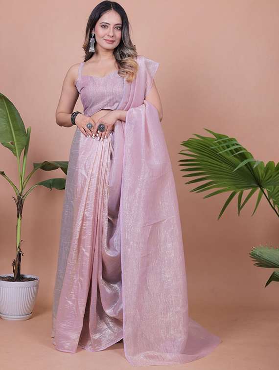 women solid plain saree with blouse