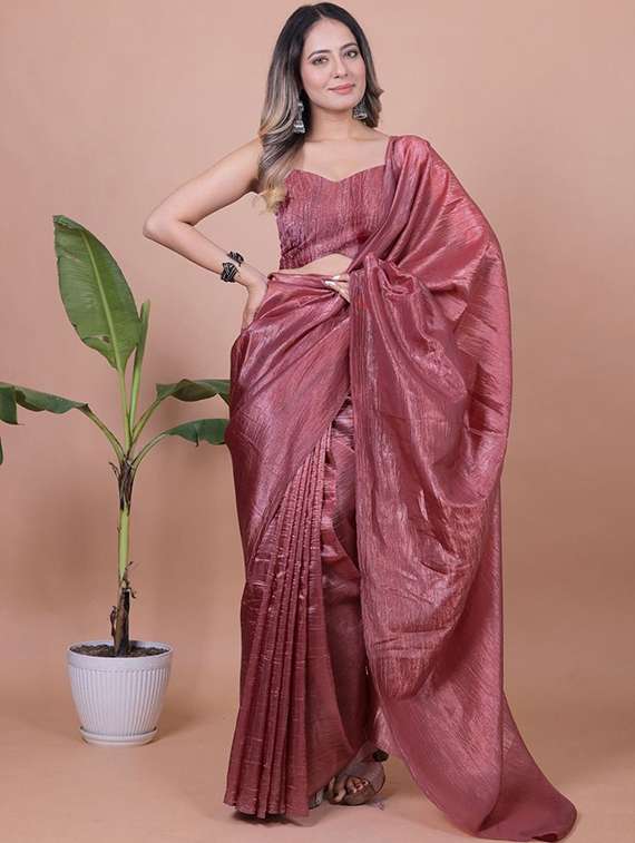 women solid plain saree with blouse