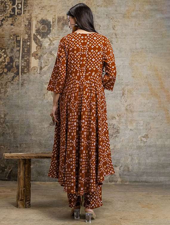 women printed three quarter sleeve kurta pant with dupatta set - 22385504 -  Standard Image - 3