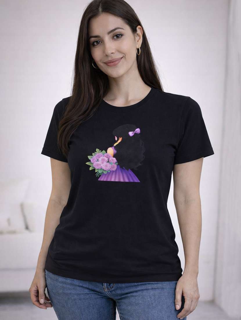 women printed short sleeve t-shirt