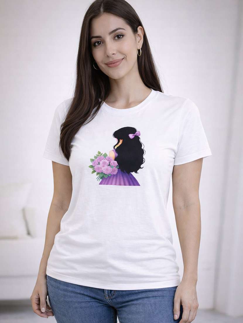 women printed short sleeve t-shirt