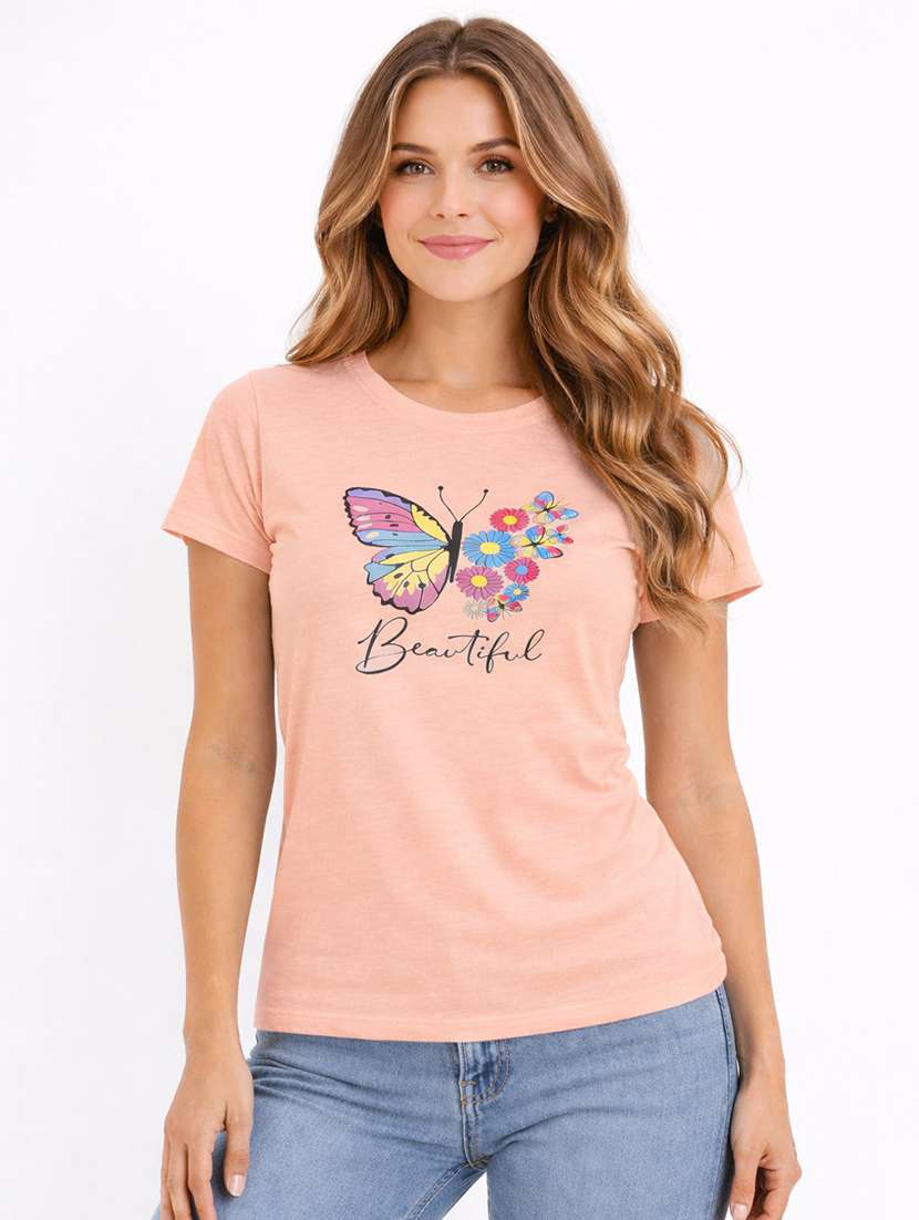 women printed short sleeve t-shirt