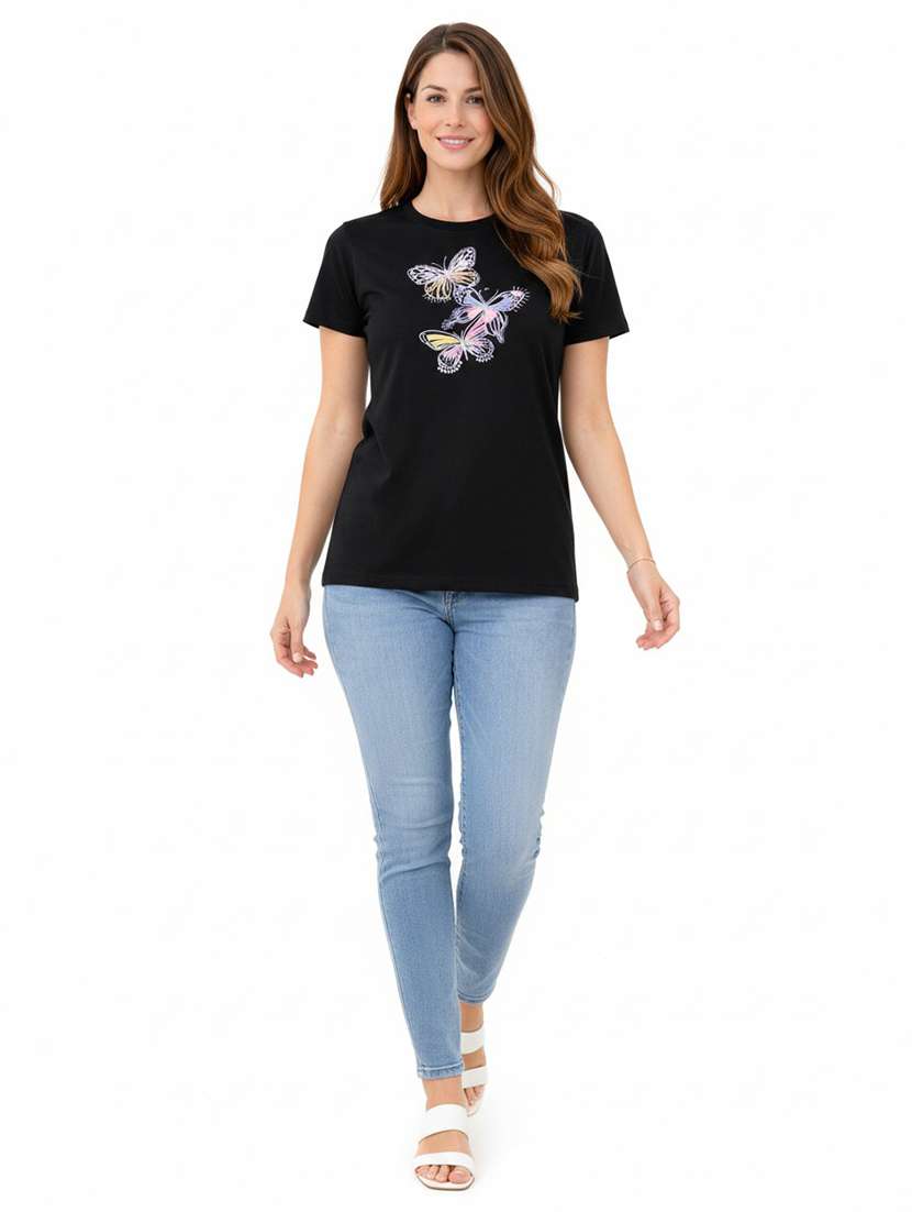 Women Printed Short Sleeve T-shirt - 22385581 -  Standard Image - 3
