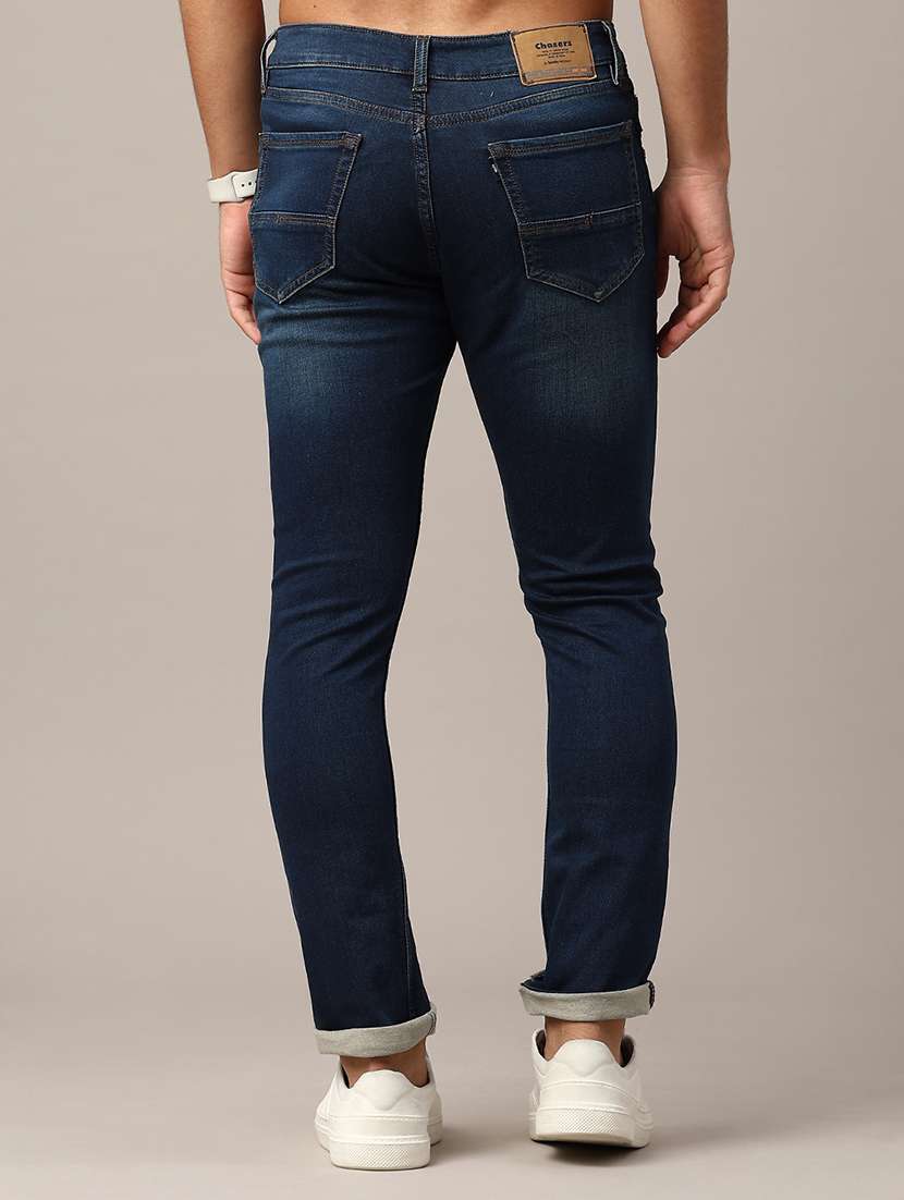 men washed mid rise slim fit jeans - 22385900 -  Standard Image - 3