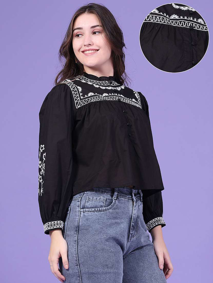 Women Embroidered Long Sleeves Regular Top - 22385907 -  Standard Image - 3